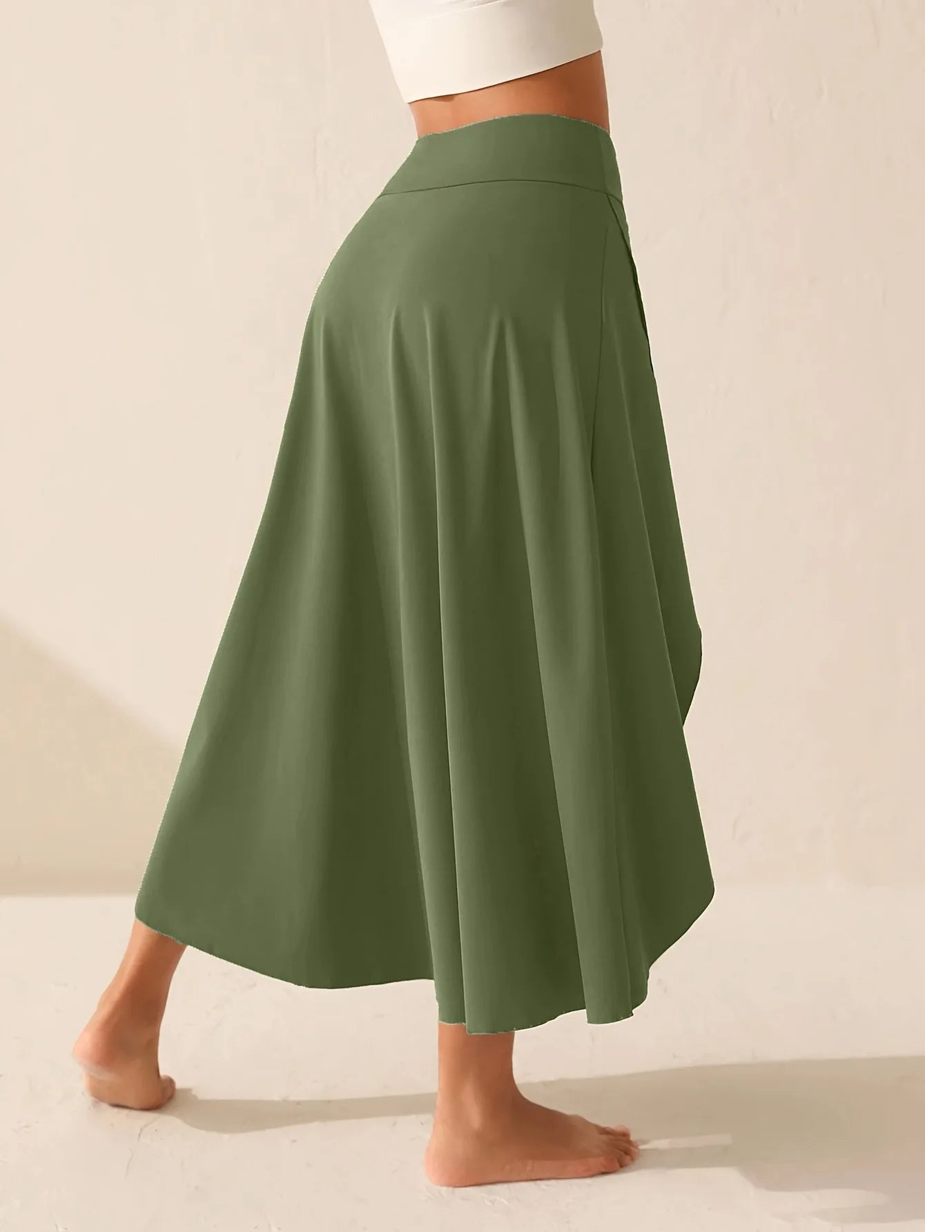 Sommerlicher Bleistiftrock mit hohem Schlitz & versteckten Taschen – Asymmetrischer Bodycon Rock für Damen